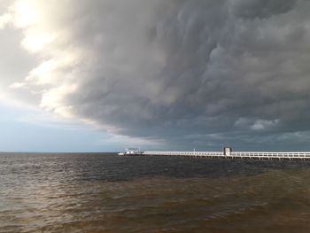 View of sea against cloudy sky