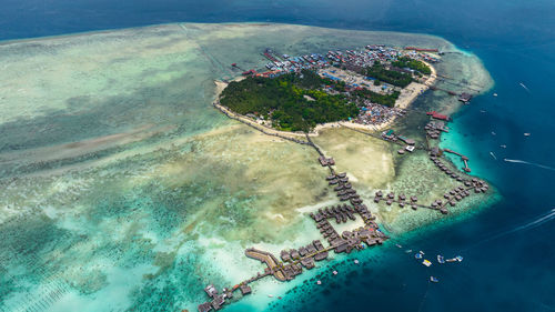 High angle view of sea