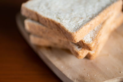 High angle view of bread on table