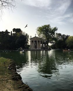 Reflection of building in water