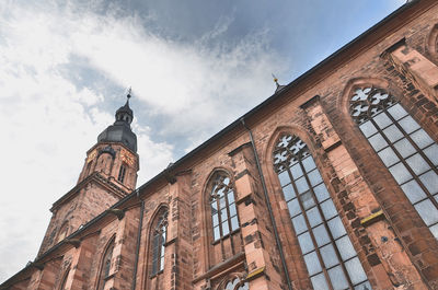 Low angle view of a church in heidelberg against sky