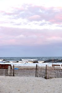 Scenic view of beach against sky