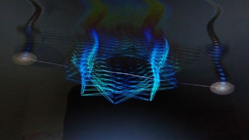 Close-up of illuminated lighting equipment