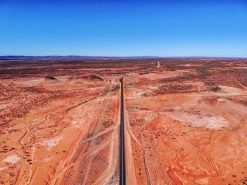 Scenic view of desert against clear sky