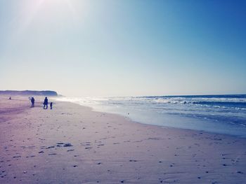 Scenic view of beach against clear sky