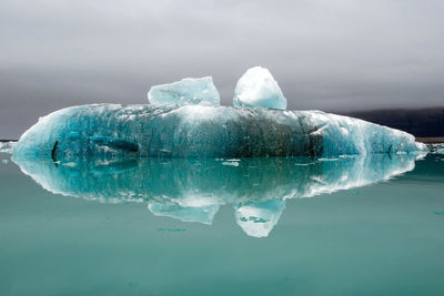 Melting icebergs as a result of climate change, global warming, jokulsarlon lagoon, iceland