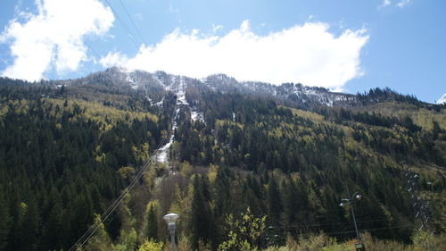 Scenic view of mountains against cloudy sky