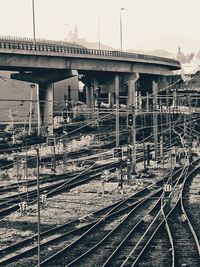 Railroad tracks against sky