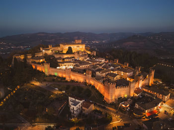 Aerial view of the medieval village of gradara in pesaro