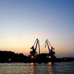 Commercial dock at night