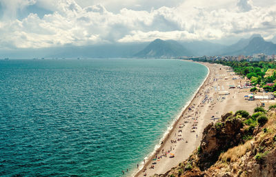 View of sea against cloudy sky