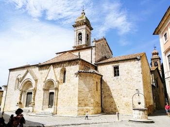 Low angle view of historic building against sky