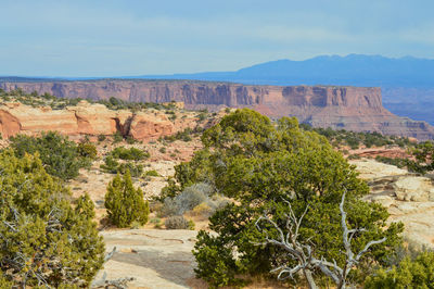 Scenic view of landscape against sky in utah.