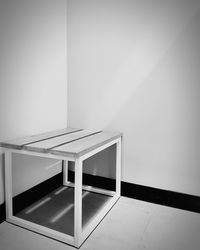 High angle view of empty staircase on wall at home