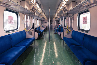 Empty seats in train