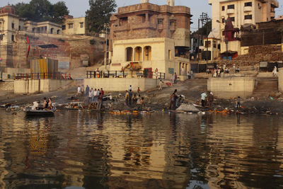 Group of people at ghat 