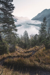 Scenic view of mountains against sky