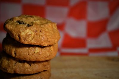 Close-up of cookies on table