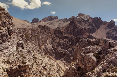 Scenic view of rocky mountains against sky