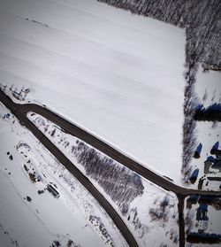 Close-up of snow on power lines