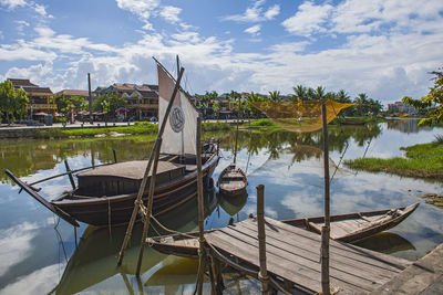 Traditional fishing boats in hoi an