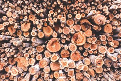 Full frame shot of logs