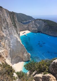 Scenic view of sea and rocks