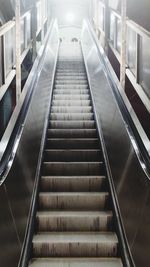 High angle view of escalator