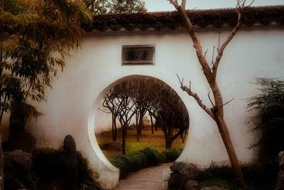 Built structure with trees in background
