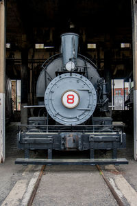 Close-up of train at shunting yard