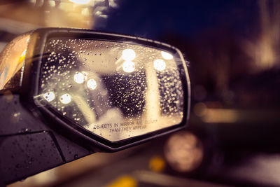 Close-up of illuminated glass