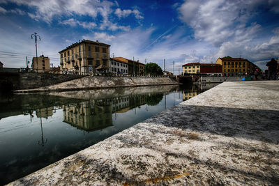 Reflection of buildings in water