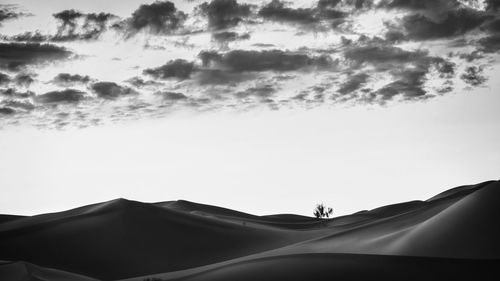 Low angle view of silhouette people on land against sky