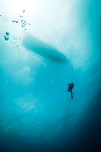 Low angle view of person swimming in sea