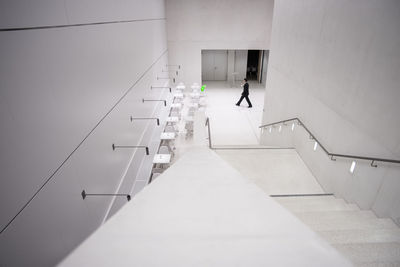 Businessman walking in cafeteria