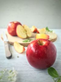 Close-up of apple on table