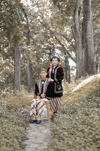Portrait prewed traditional of javanese indonesia