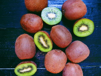 High angle view of fruits on table