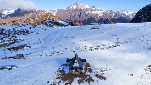 Aerial view of the piani di bobbio ski area