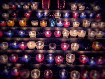 Full frame shot of candles