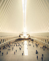 High angle view of people in modern building