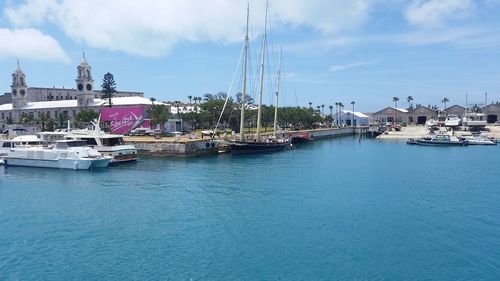 Boats in harbor