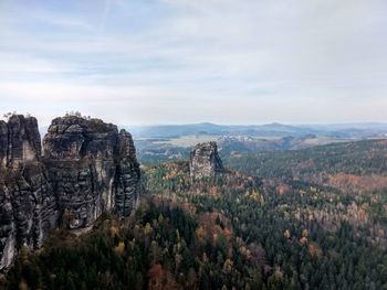 Panoramic view of landscape against cloudy sky