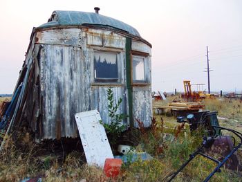 Old ruin in field