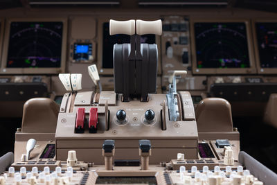 Close-up of airplane on table