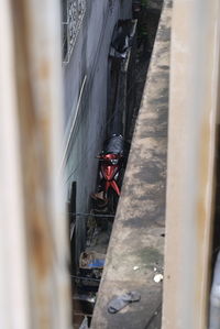 High angle view of railroad tracks
