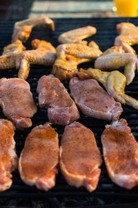 Close-up photo of food preparing barbeque