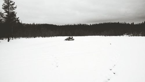 Scenic view of snow covered landscape