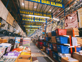 Interior of the carpet prima warehouse located in nilai 3. the store selling all kinds of carpets.