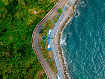 High angle view of sea